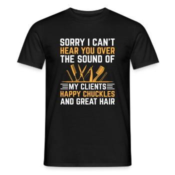 Coiffeur Coiffeur Coiffeur Coiffure Coiffure - T-shirt homme - noir - Devant - AI Model Male 178 light (178cm)