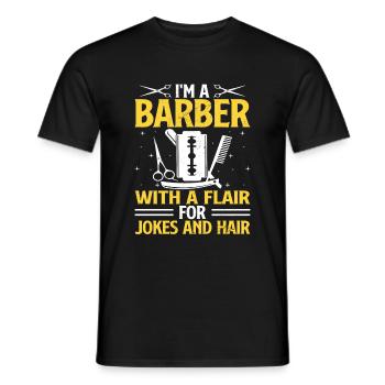 Friseur Friseur Hairapist Haarstyling Haare - Männer T-Shirt - Schwarz - Vorne - AI Model Male 178 light (178cm)