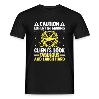 Friseur Friseur Hairapist Haarstyling Haare - Männer T-Shirt - Schwarz - Vorne - AI Model Male 178 light (178cm)