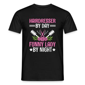 Coiffeur Coiffeur Coiffeur Coiffure Coiffure - T-shirt homme - noir - Devant - AI Model Male 178 light (178cm)