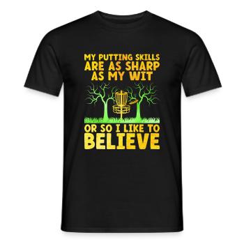 Disc Golf Player Disc Golfer Frisbee Player Par Pu - Men's T-Shirt - black - Front - AI Model Male 178 light (178cm)