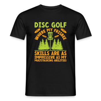 Disc Golf Player Disc Golfer Frisbee Player Par Pu - Männer T-Shirt - Schwarz - Vorne - AI Model Male 178 light (178cm)