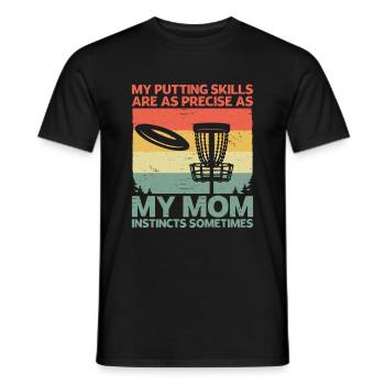Disc Golf Player Disc Golfer Frisbee Player Par Pu - Männer T-Shirt - Schwarz - Vorne - AI Model Male 178 light (178cm)