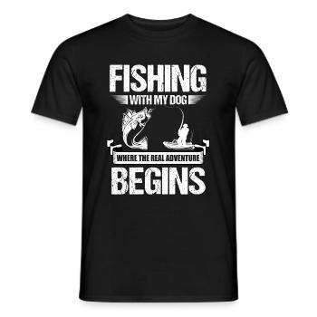 Propriétaires de chiens de pêche Amoureux des chiens Entonnoir de pêche parfait - T-shirt homme - noir - Devant - AI Model Male 178 light (178cm)