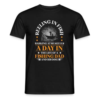 Propriétaires de chiens de pêche Amoureux des chiens Entonnoir de pêche parfait - T-shirt homme - noir - Devant - AI Model Male 178 light (178cm)
