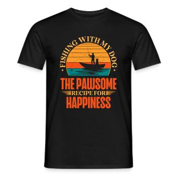 Propriétaires de chiens de pêche Amoureux des chiens Entonnoir de pêche parfait - T-shirt homme - noir - Devant - AI Model Male 178 light (178cm)
