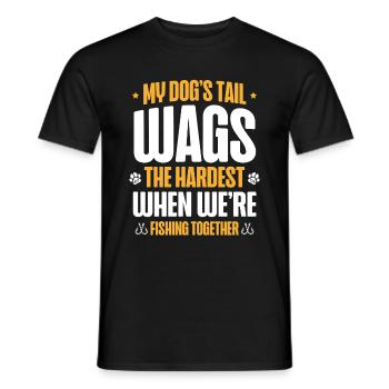 Propriétaires de chiens de pêche Amoureux des chiens Entonnoir de pêche parfait - T-shirt homme - noir - Devant - AI Model Male 178 light (178cm)