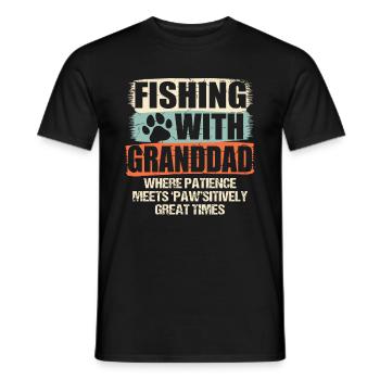 Angeln Großvater Großvater Fischer Enkel Lustig - Männer T-Shirt - Schwarz - Vorne - AI Model Male 178 light (178cm)