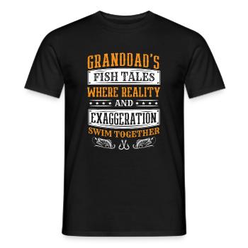 Angeln Großvater Großvater Fischer Enkel Lustig - Männer T-Shirt - Schwarz - Vorne - AI Model Male 178 light (178cm)