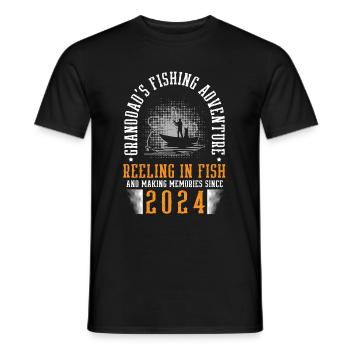 Angeln Großvater Großvater Fischer Enkel Lustig - Männer T-Shirt - Schwarz - Vorne - AI Model Male 178 light (178cm)