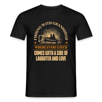 Angeln Großvater Großvater Fischer Enkel Lustig - Männer T-Shirt - Schwarz - Vorne - AI Model Male 178 light (178cm)