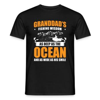Angeln Großvater Großvater Fischer Enkel Lustig - Männer T-Shirt - Schwarz - Vorne - AI Model Male 178 light (178cm)