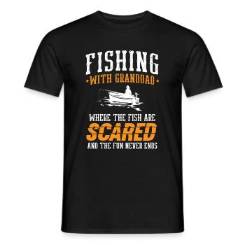 Angeln Großvater Großvater Fischer Enkel Lustig - Männer T-Shirt - Schwarz - Vorne - AI Model Male 178 light (178cm)
