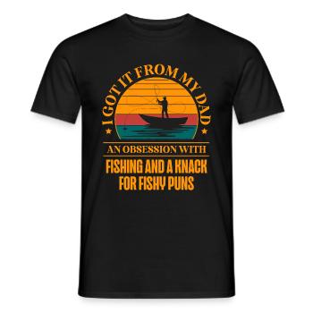 Pêche Papa Papa Pêcheur Childern Drôle Poisson Alors - T-shirt homme - noir - Devant - AI Model Male 178 light (178cm)