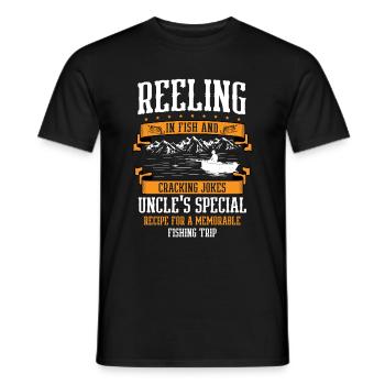 Angeln Onkel Fischer Onkel Lustiger Fisch Perfekt - Männer T-Shirt - Schwarz - Vorne - AI Model Male 178 light (178cm)