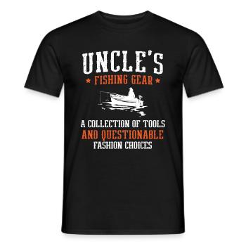 Angeln Onkel Fischer Onkel Lustiger Fisch Perfekt - Männer T-Shirt - Schwarz - Vorne - AI Model Male 178 light (178cm)