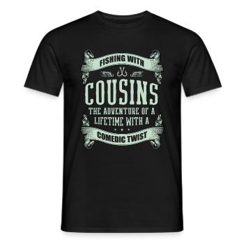 Pêche Cousin Pêcheur Cousins Drôle Poisson Perfec - T-shirt homme - noir - Devant - AI Model Male 178 light (178cm)