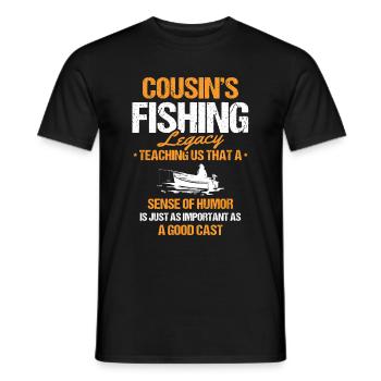 Pêche Cousin Pêcheur Cousins Drôle Poisson Perfec - T-shirt homme - noir - Devant - AI Model Male 178 light (178cm)