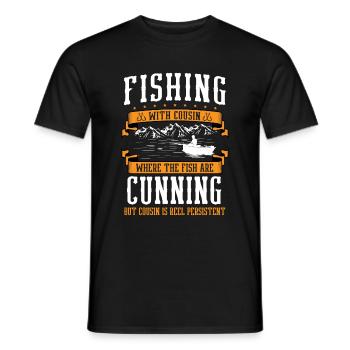 Fishing Cousin Fisherman Cousins Funny Fish Perfec - Men's T-Shirt - black - Front - AI Model Male 178 light (178cm)