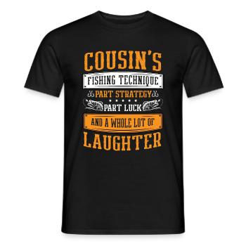 Fishing Cousin Fisherman Cousins Funny Fish Perfec - Men's T-Shirt - black - Front - AI Model Male 178 light (178cm)