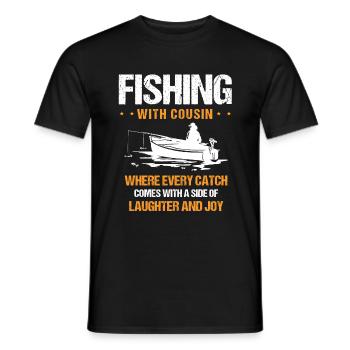 Pêche Cousin Pêcheur Cousins Drôle Poisson Perfec - T-shirt homme - noir - Devant - AI Model Male 178 light (178cm)