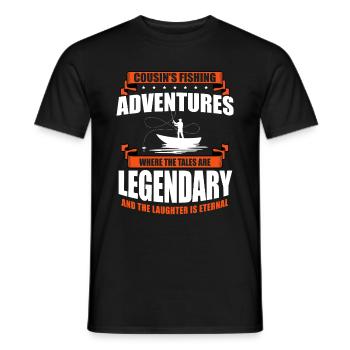 Pêche Cousin Pêcheur Cousins Drôle Poisson Perfec - T-shirt homme - noir - Devant - AI Model Male 178 light (178cm)