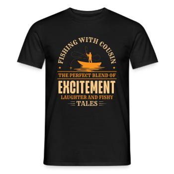 Pêche Cousin Pêcheur Cousins Drôle Poisson Perfec - T-shirt homme - noir - Devant - AI Model Male 178 light (178cm)