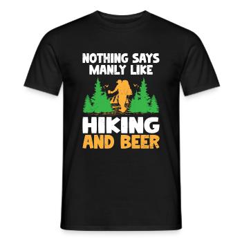 Hiking Hiker Nature Trekking Outdoor Mountaineerin - Men's T-Shirt - black - Front - AI Model Male 178 light (178cm)
