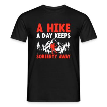 Hiking Hiker Nature Trekking Outdoor Mountaineerin - Men's T-Shirt - black - Front - AI Model Male 178 light (178cm)