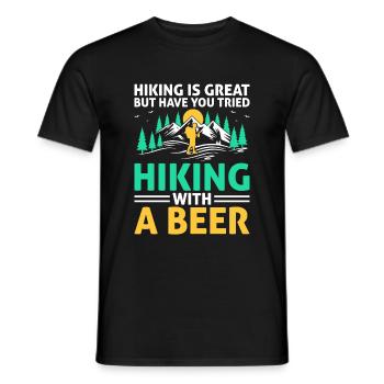 Wandern Wanderer Natur Trekking Outdoor Bergsteigerin - Männer T-Shirt - Schwarz - Vorne - AI Model Male 178 light (178cm)