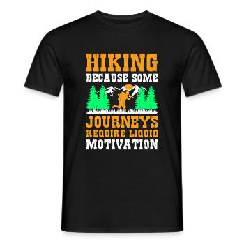 Wandern Wanderer Natur Trekking Outdoor Bergsteigerin - Männer T-Shirt - Schwarz - Vorne - AI Model Male 178 light (178cm)