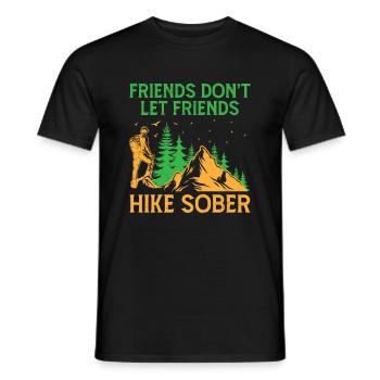 Wandern Wanderer Natur Trekking Outdoor Bergsteigerin - Männer T-Shirt - Schwarz - Vorne - AI Model Male 178 light (178cm)