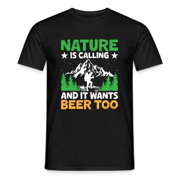 Wandern Wanderer Outdoor Bergsteigen Natur Trekkin - Männer T-Shirt - Schwarz - Vorne - AI Model Male 178 light (178cm)