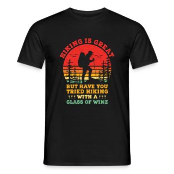 Wandern Bergsteigen Trekking Natur Outdoor Alco - Männer T-Shirt - Schwarz - Vorne - AI Model Male 178 light (178cm)