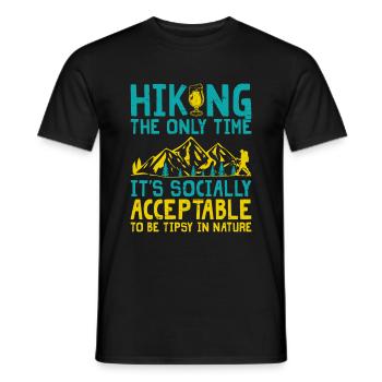 Wandern Bergsteigen Trekking Natur Outdoor Alco - Männer T-Shirt - Schwarz - Vorne - AI Model Male 178 light (178cm)