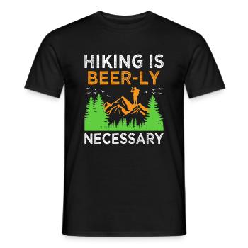 Wandern Wanderer Natur Trekking Outdoor Bergsteigerin - Männer T-Shirt - Schwarz - Vorne - AI Model Male 178 light (178cm)