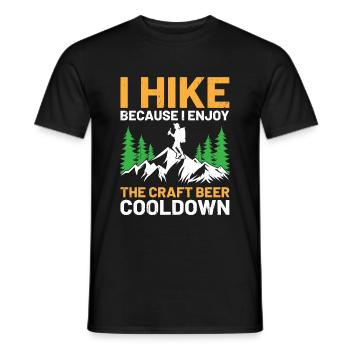 Hiking Hiker Nature Trekking Outdoor Mountaineerin - Men's T-Shirt - black - Front - AI Model Male 178 light (178cm)