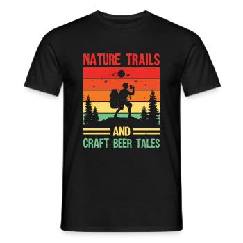 Wandern Wanderer Natur Trekking Outdoor Bergsteigerin - Männer T-Shirt - Schwarz - Vorne - AI Model Male 178 light (178cm)