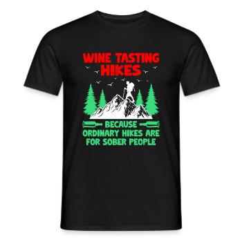 Hiking Hiker Nature Trekking Outdoor Mountaineerin - Men's T-Shirt - black - Front - AI Model Male 178 light (178cm)