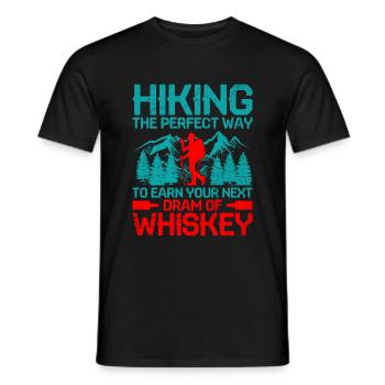 Hiking Hiker Nature Trekking Outdoor Mountaineerin - Men's T-Shirt - black - Front - AI Model Male 178 light (178cm)