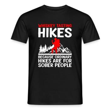 Hiking Hiker Nature Trekking Outdoor Mountaineerin - Men's T-Shirt - black - Front - AI Model Male 178 light (178cm)