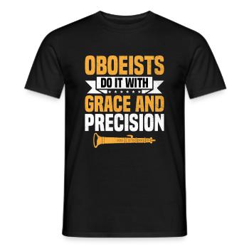 Oboe Player Oboe Basoonist Marching Band Instrumen - Men's T-Shirt - black - Front - AI Model Male 178 light (178cm)