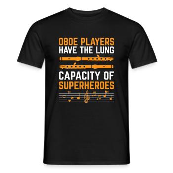 Joueur de hautbois Hautbois Basoonist Marching Band Instrumen - T-shirt homme - noir - Devant - AI Model Male 178 light (178cm)