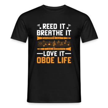 Oboe Player Oboe Basoonist Marching Band Instrumen - Men's T-Shirt - black - Front - AI Model Male 178 light (178cm)