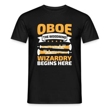 Oboe Player Oboe Basoonist Marching Band Instrumen - Men's T-Shirt - black - Front - AI Model Male 178 light (178cm)