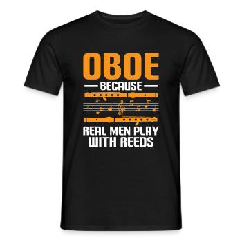 Oboe Player Oboe Basoonist Marching Band Instrumen - Men's T-Shirt - black - Front - AI Model Male 178 light (178cm)