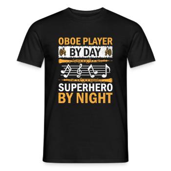 Oboe Player Oboe Basoonist Marching Band Instrumen - Men's T-Shirt - black - Front - AI Model Male 178 light (178cm)
