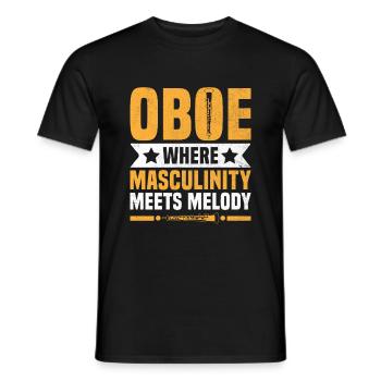 Oboe Player Oboe Basoonist Marching Band Instrumen - Men's T-Shirt - black - Front - AI Model Male 178 light (178cm)
