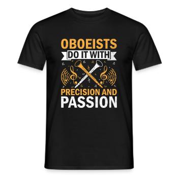 Oboe Player Oboe Basoonist Marching Band Instrumen - Men's T-Shirt - black - Front - AI Model Male 178 light (178cm)