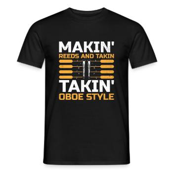 Oboe Player Oboe Basoonist Marching Band Instrumen - Men's T-Shirt - black - Front - AI Model Male 178 light (178cm)